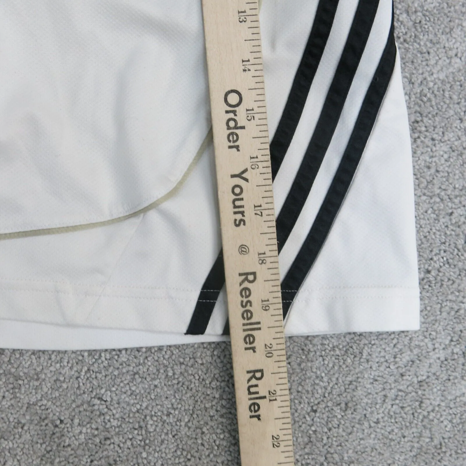 Adidas Shorts Mens Small White High Rise Black Stiped Athletics Shorts Sports