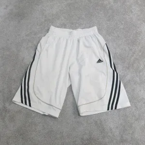 Adidas Shorts Mens Small White High Rise Black Stiped Athletics Shorts Sports