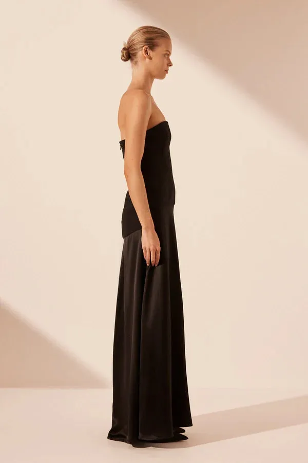 Adri Strapless Panelled Maxi Dress