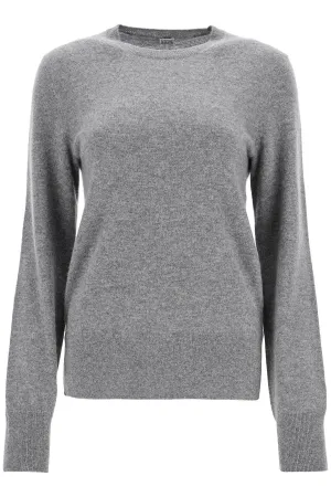asymmetrical grey mélange cashmere sweater 242 WRT1734 YA0016 GREY MELANGE