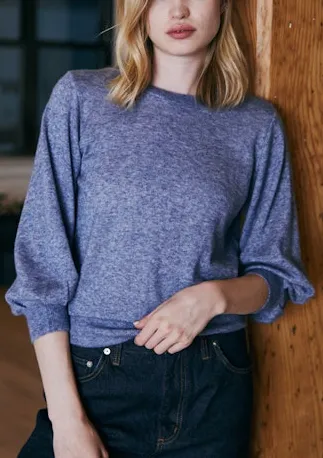 AUTUMN CASHMERE PUFF 3/4 SLEEVE CREW