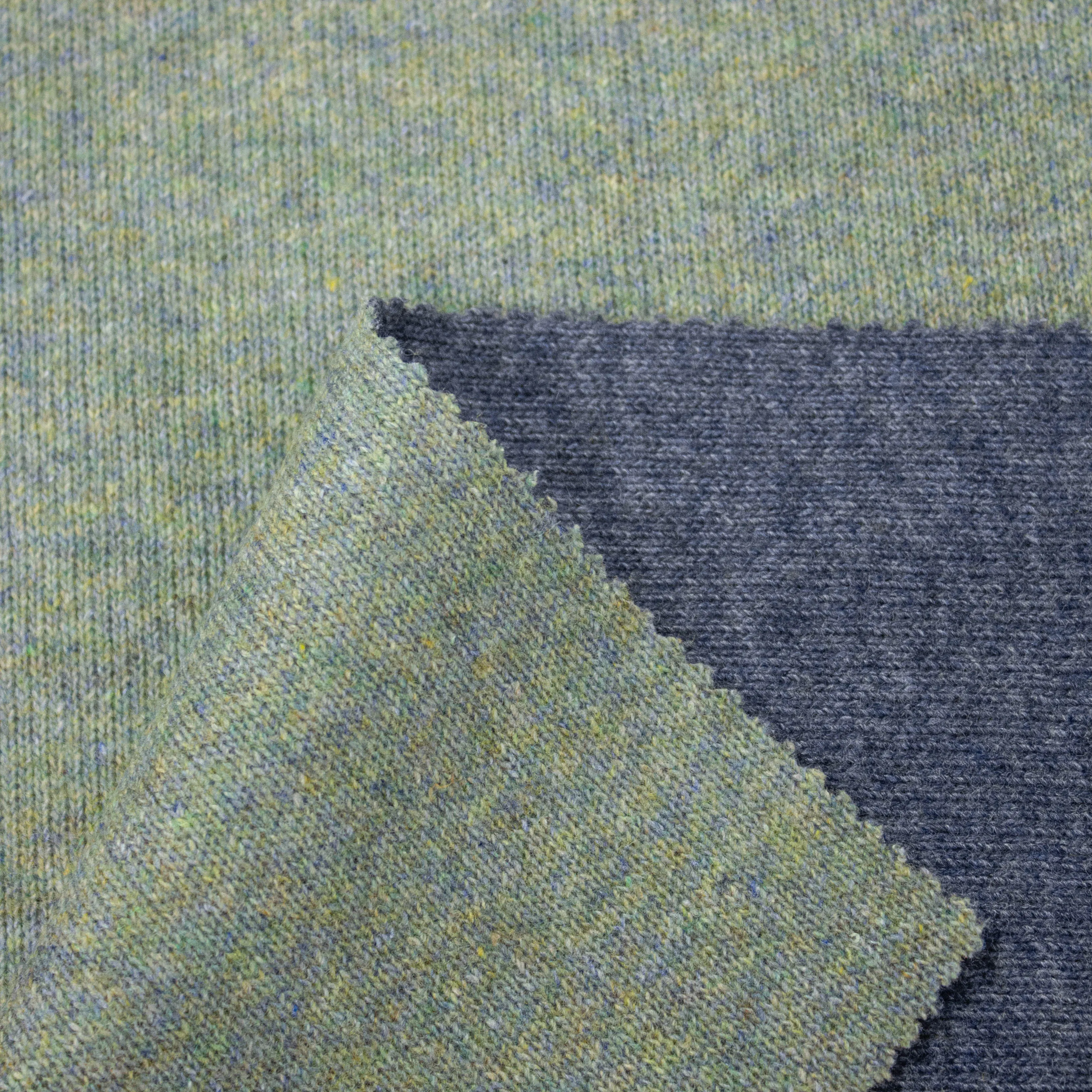 Britta Green/Blue Double Face Wool Blend Jersey SHOWROOM SAMPLE 34CM X 60CM