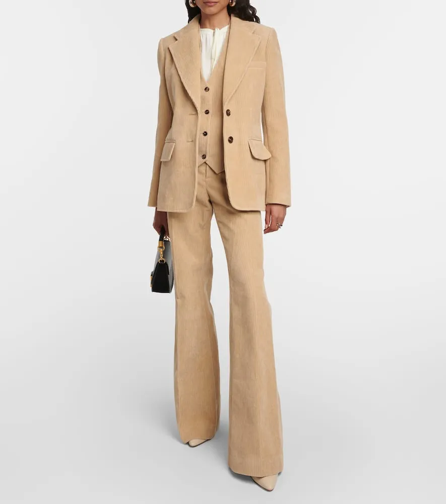 Chloe Single-breasted cotton corduroy blazer