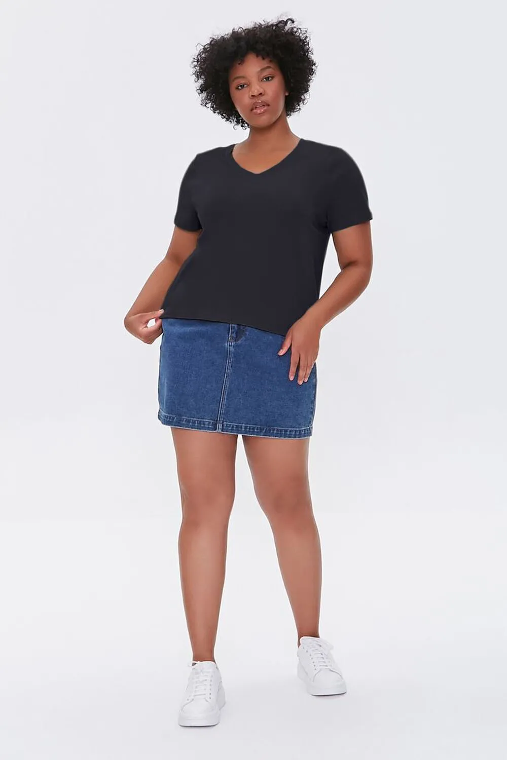 Forever 21 Organic Cotton Oversized Basic T-Shirt black