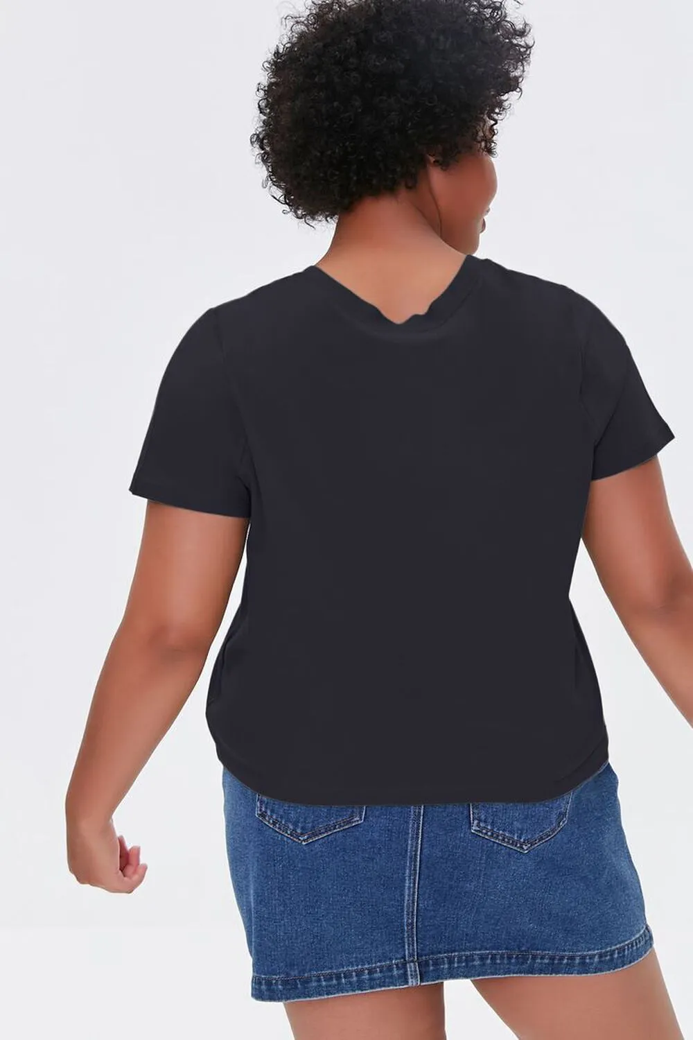 Forever 21 Organic Cotton Oversized Basic T-Shirt black