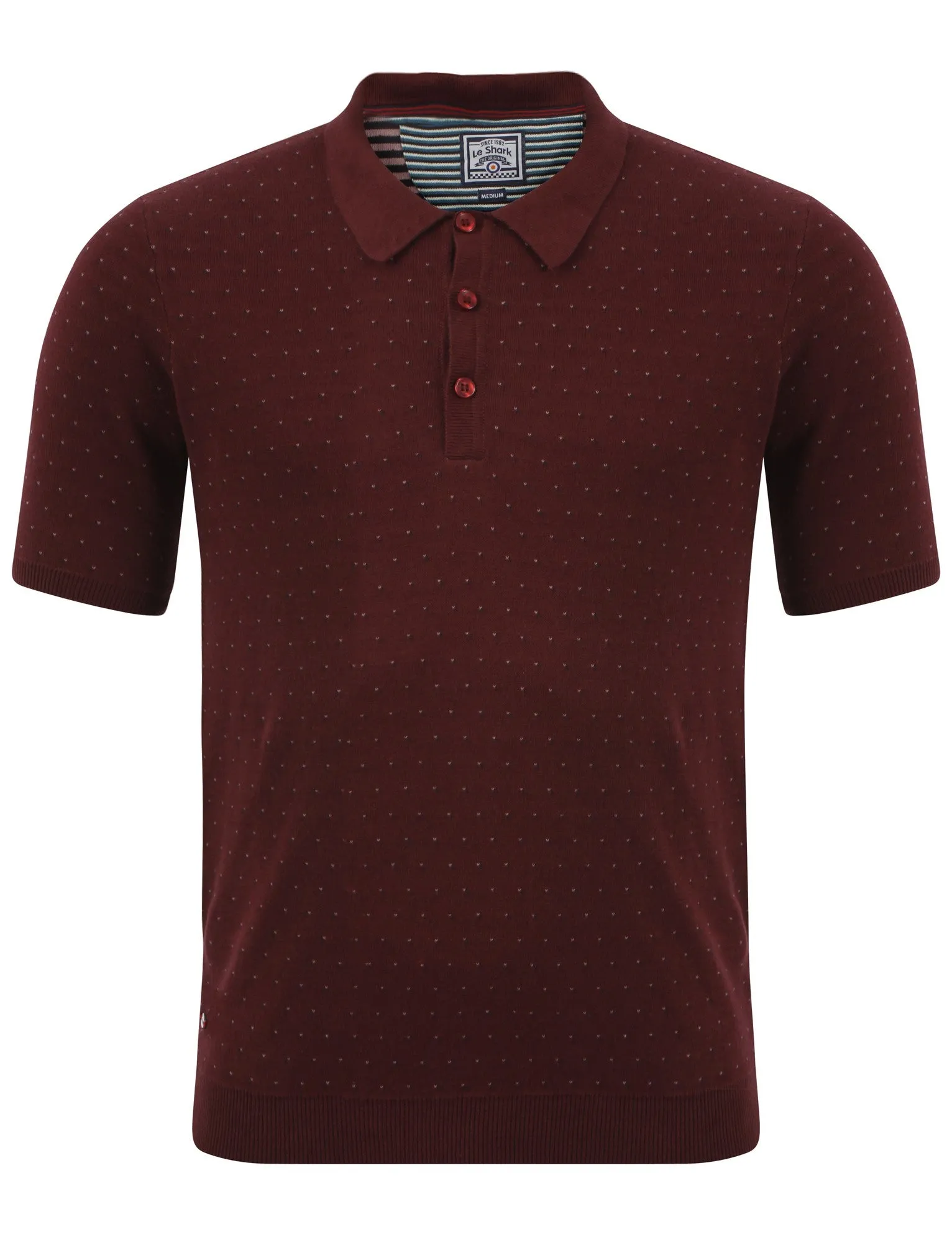 Le Shark Joseph burgandy knitted polo