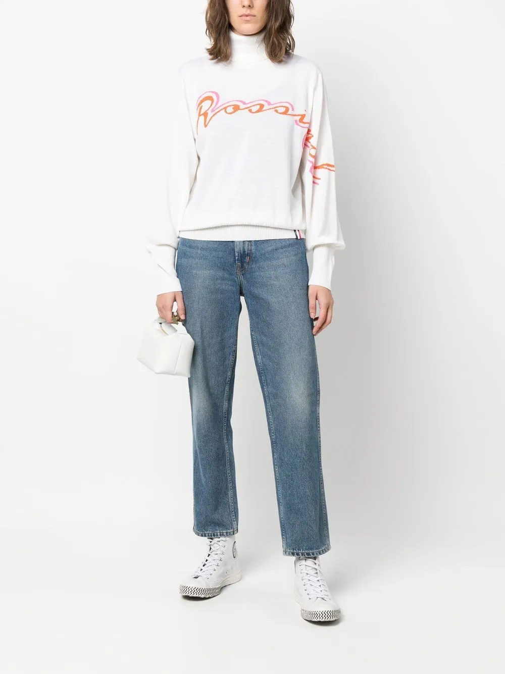 logo-intarsia merino wool-blend jumper