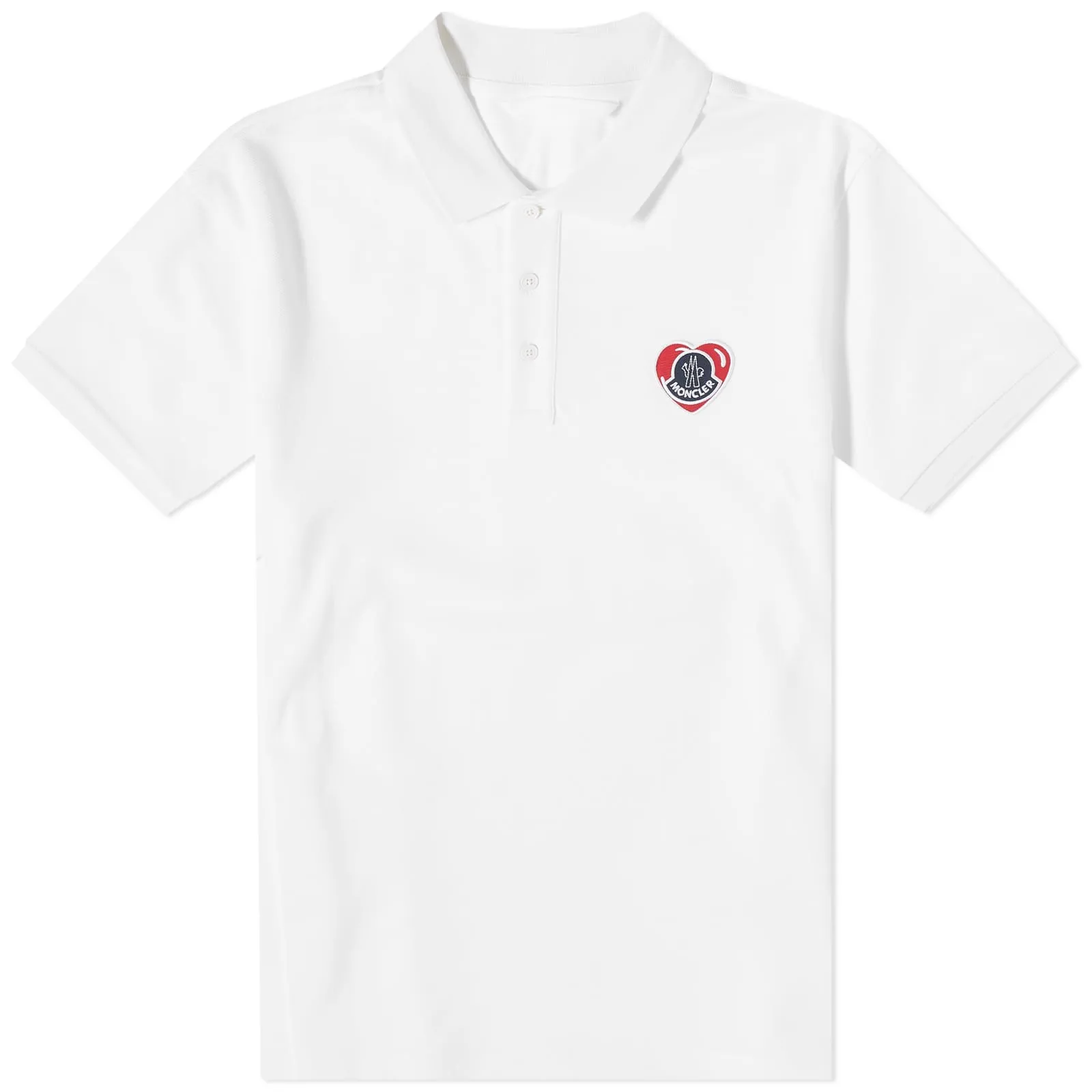 Moncler Heart Logo Polo, white