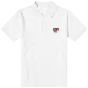 Moncler Heart Logo Polo, white