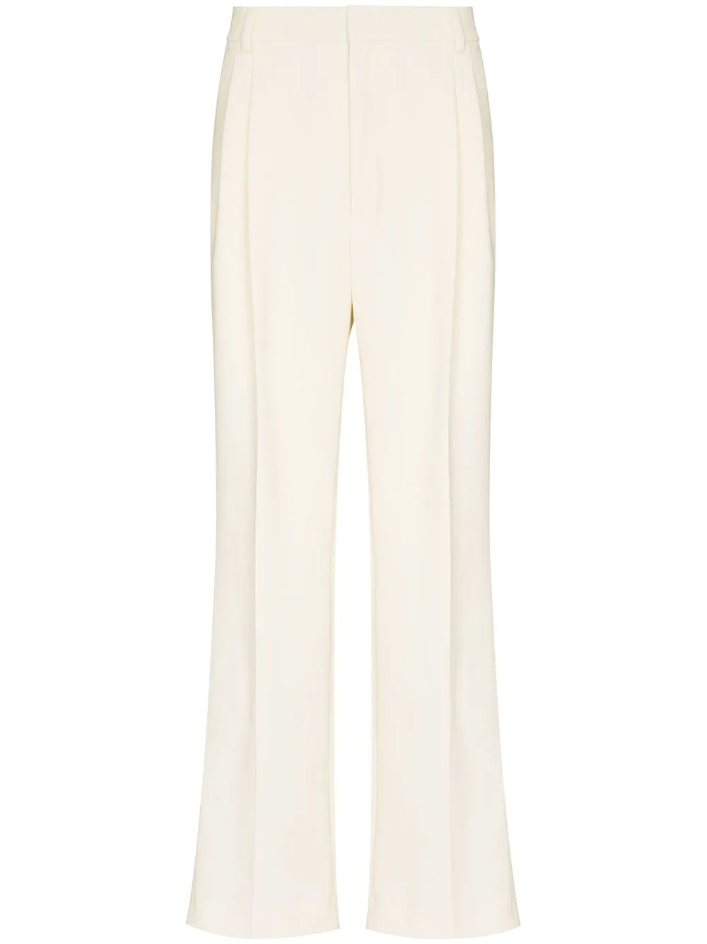 pleated high-waisted trousers