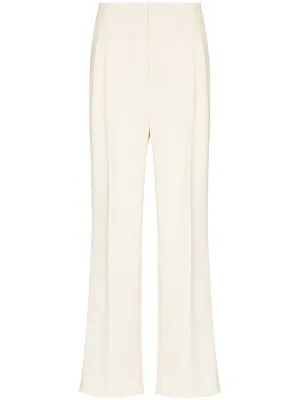 pleated high-waisted trousers