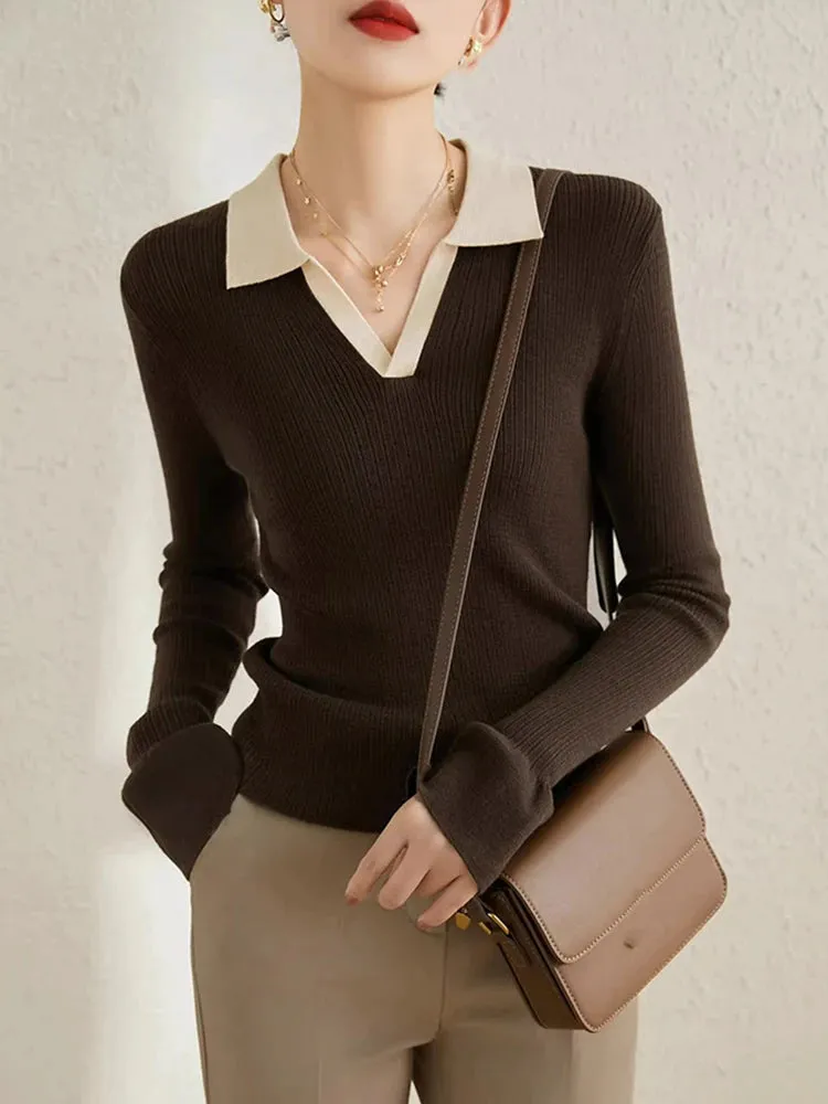 Polo Collar Knitted Sweaters