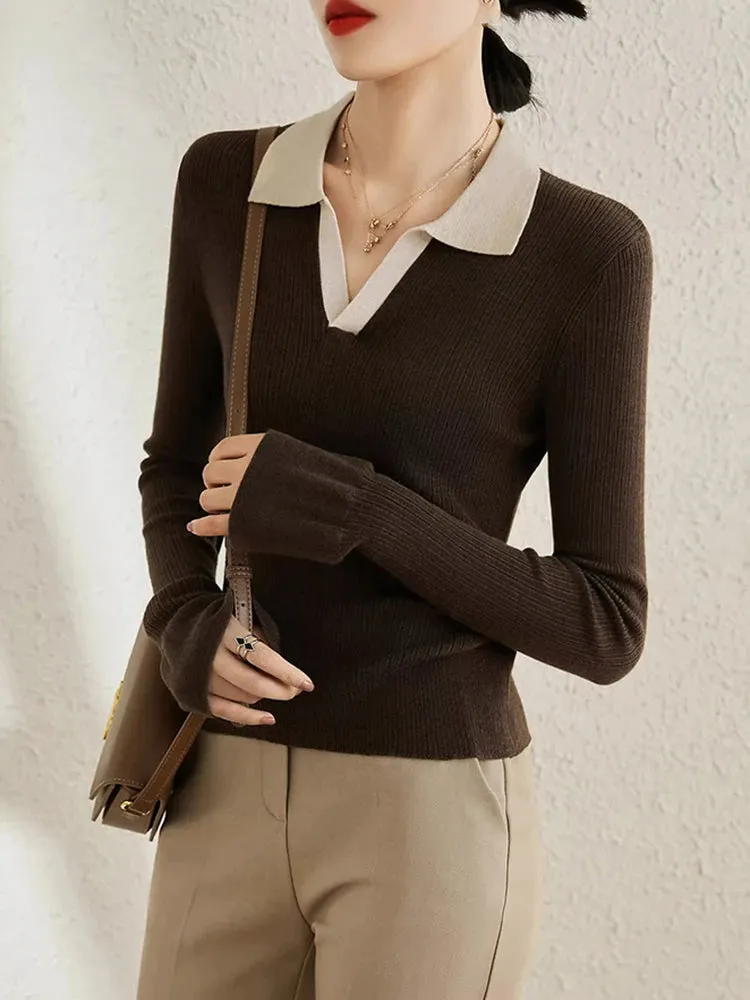 Polo Collar Knitted Sweaters