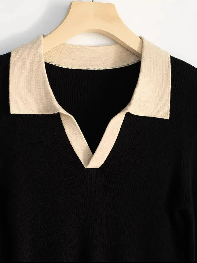 Polo Collar Knitted Sweaters