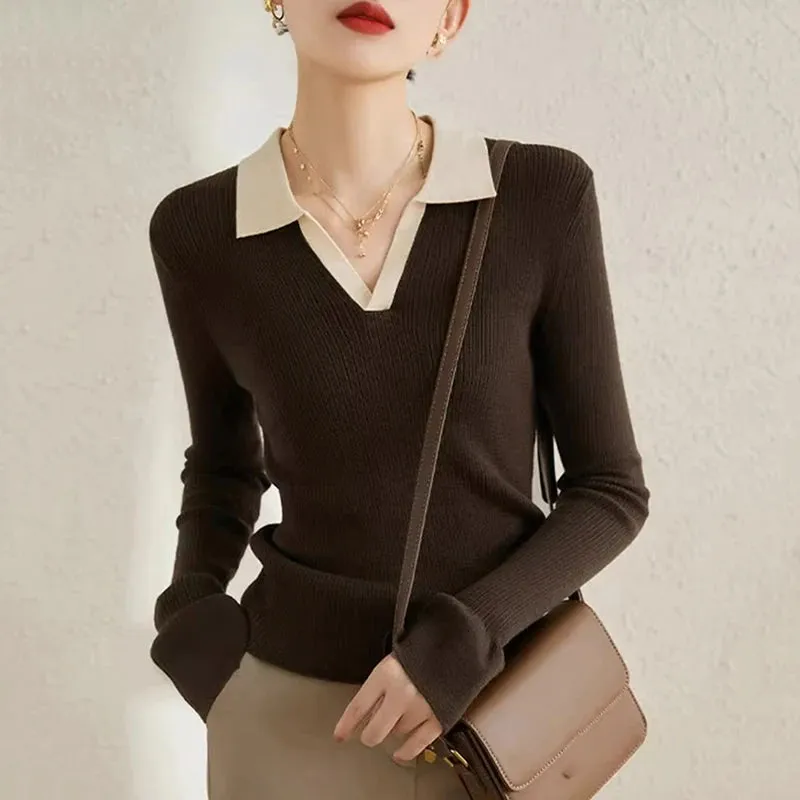 Polo Collar Knitted Sweaters