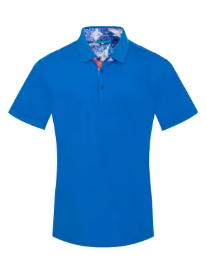 Polo stretch Cotton in Royal