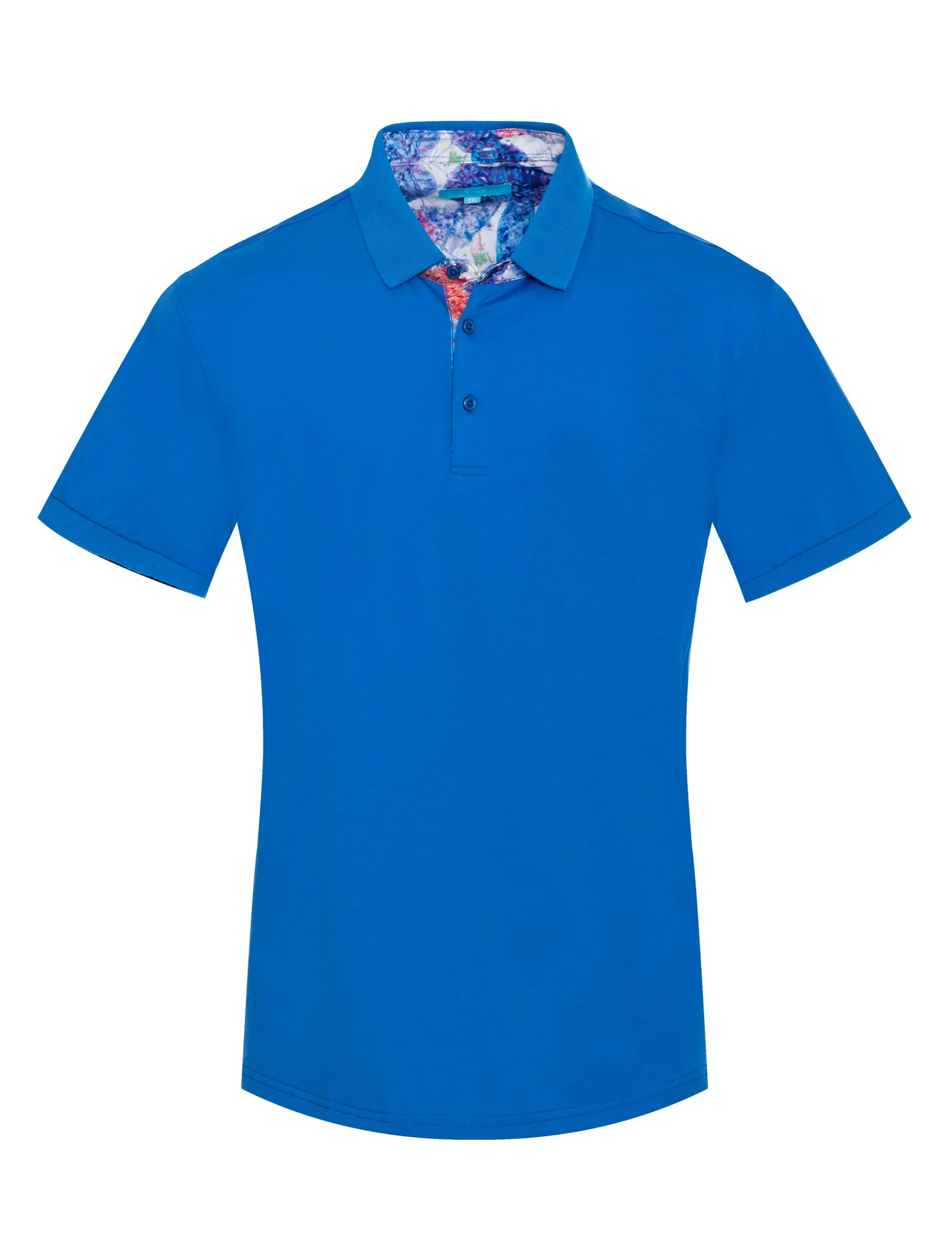 Polo stretch Cotton in Royal