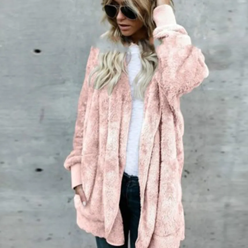 Solid Color Cardigan Anti-Fur Coat On Both Sides Wholesale