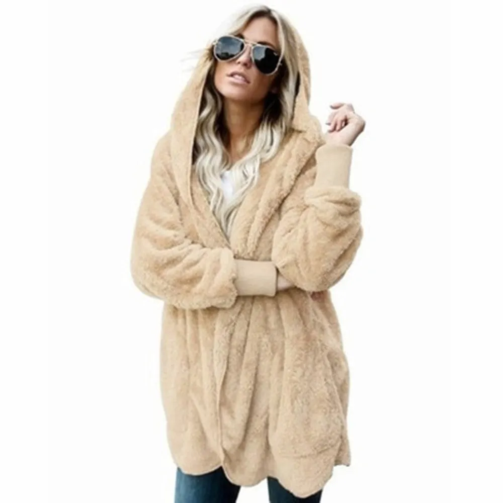 Solid Color Cardigan Anti-Fur Coat On Both Sides Wholesale
