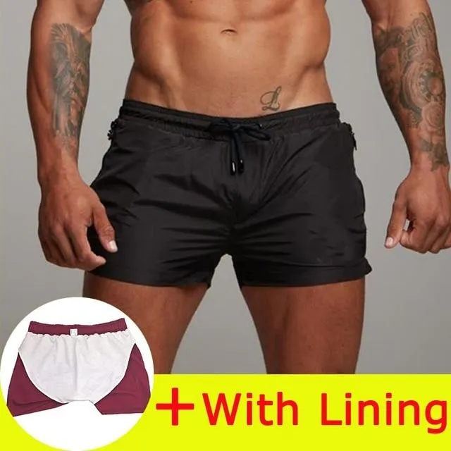 swimwear brief pants Sports Running swimming suite men Gym Male Beach short bag Quick Drying color
