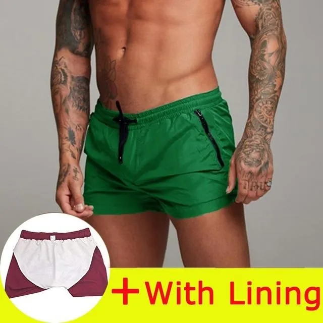 swimwear brief pants Sports Running swimming suite men Gym Male Beach short bag Quick Drying color