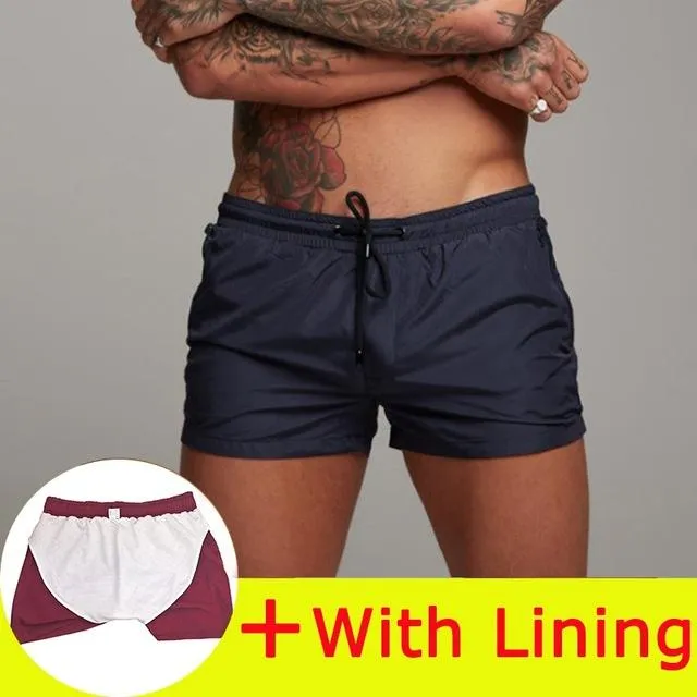 swimwear brief pants Sports Running swimming suite men Gym Male Beach short bag Quick Drying color