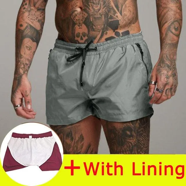 swimwear brief pants Sports Running swimming suite men Gym Male Beach short bag Quick Drying color