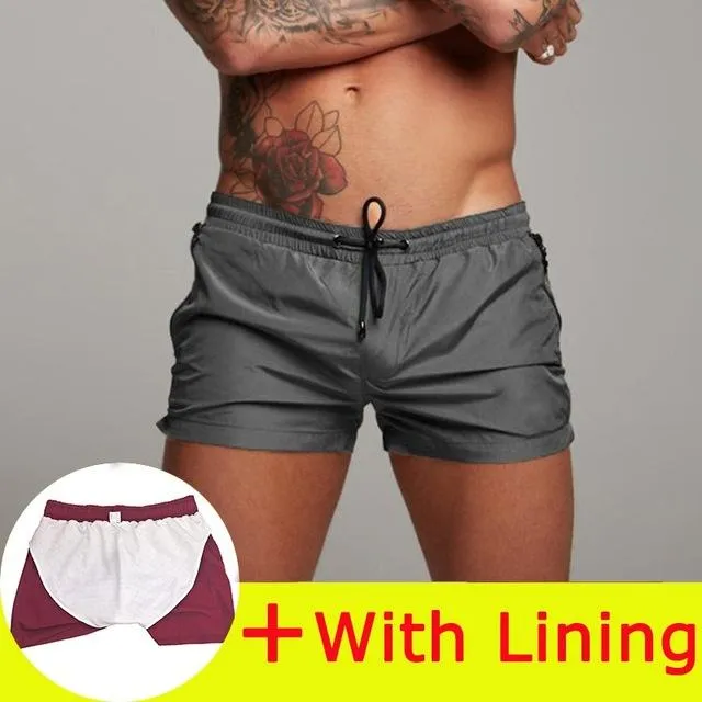 swimwear brief pants Sports Running swimming suite men Gym Male Beach short bag Quick Drying color