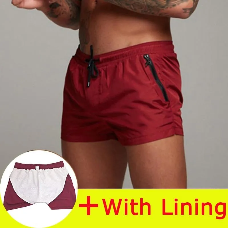 swimwear brief pants Sports Running swimming suite men Gym Male Beach short bag Quick Drying color