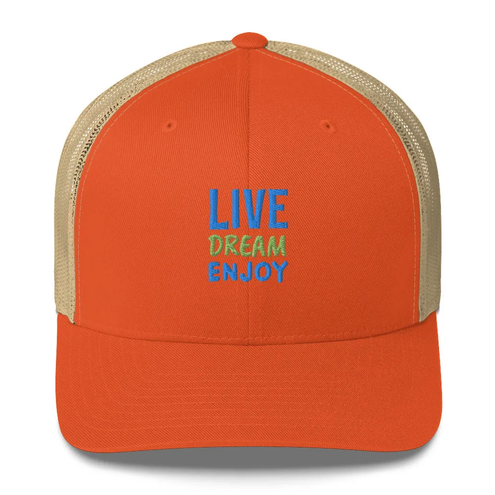 Trucker Cap Women (Live, Dream, Enjoy Trucker Cap - Model 002)