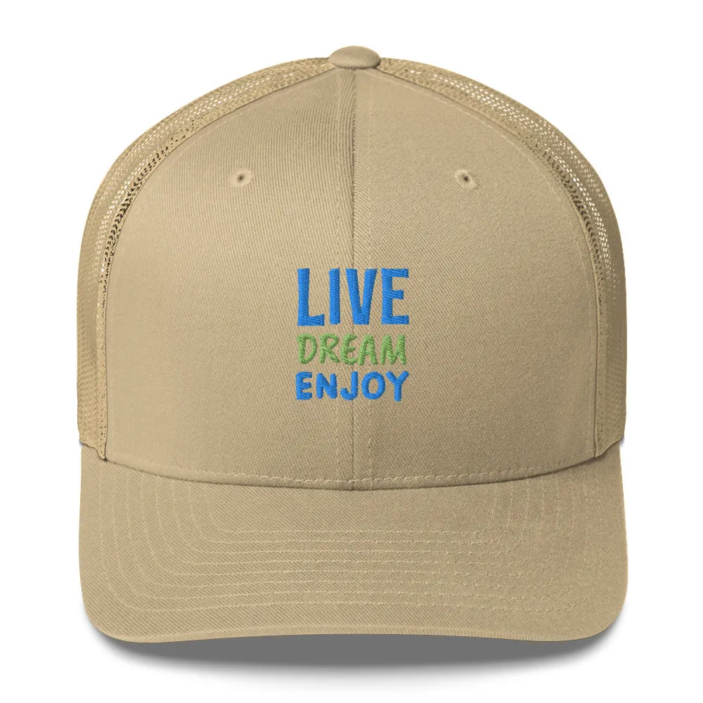 Trucker Cap Women (Live, Dream, Enjoy Trucker Cap - Model 002)