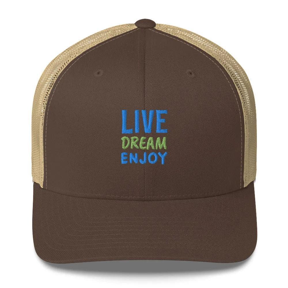 Trucker Cap Women (Live, Dream, Enjoy Trucker Cap - Model 002)